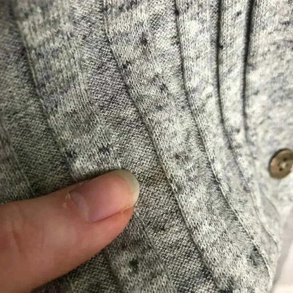 GAP Long Grey Ribbed Heathered Cardigan Sweater Women's Size M - Picture 7 of 7